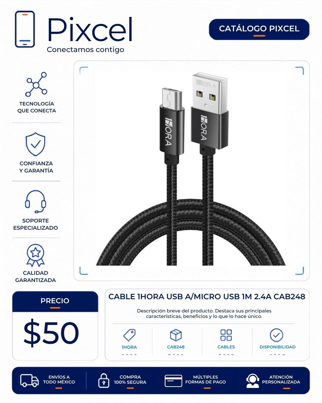 Cable Hoco USB a micro USB